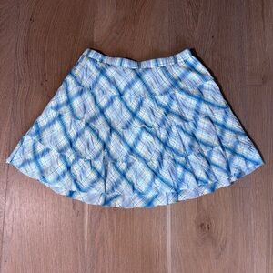 Drew Blue Plaid A-Line Mini Skirt | M | Beach | Resort | Preppy | EUC